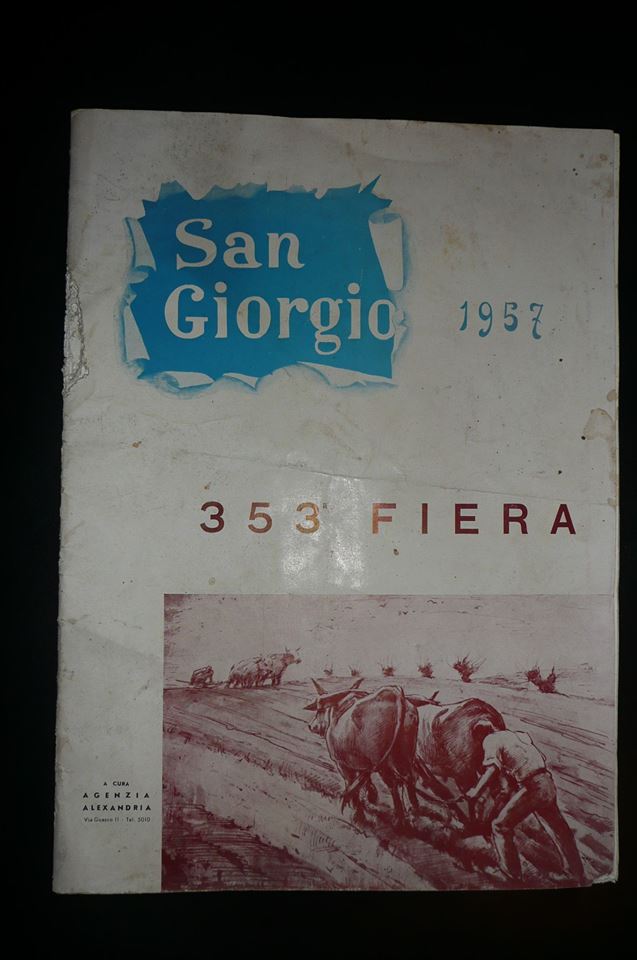fascicolo originale del 1957 riguardante la fiera di SAN GIORGIO quando la fiera era ancora degli alessandrini