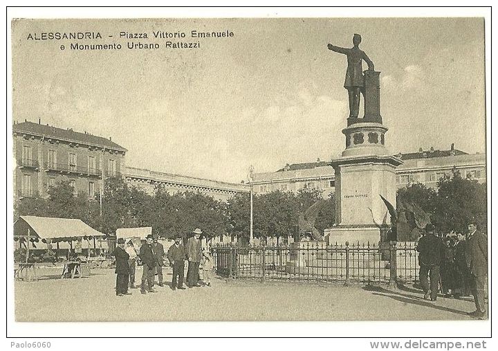 1911 Italia Alessandria - Piazza Vitt.Emanuele e monumento a Rattazzi