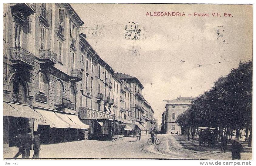 1931-Italia cartolina Alessandria Piazza Vittorio Emanuele