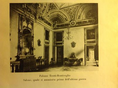 Palazzo Trotti-Bentivoglio Immagine di un Alessandria che fu, finita in macerie (foto ripresa da libro "Settecento in Alessandria di T.SantAgostino del 1947)