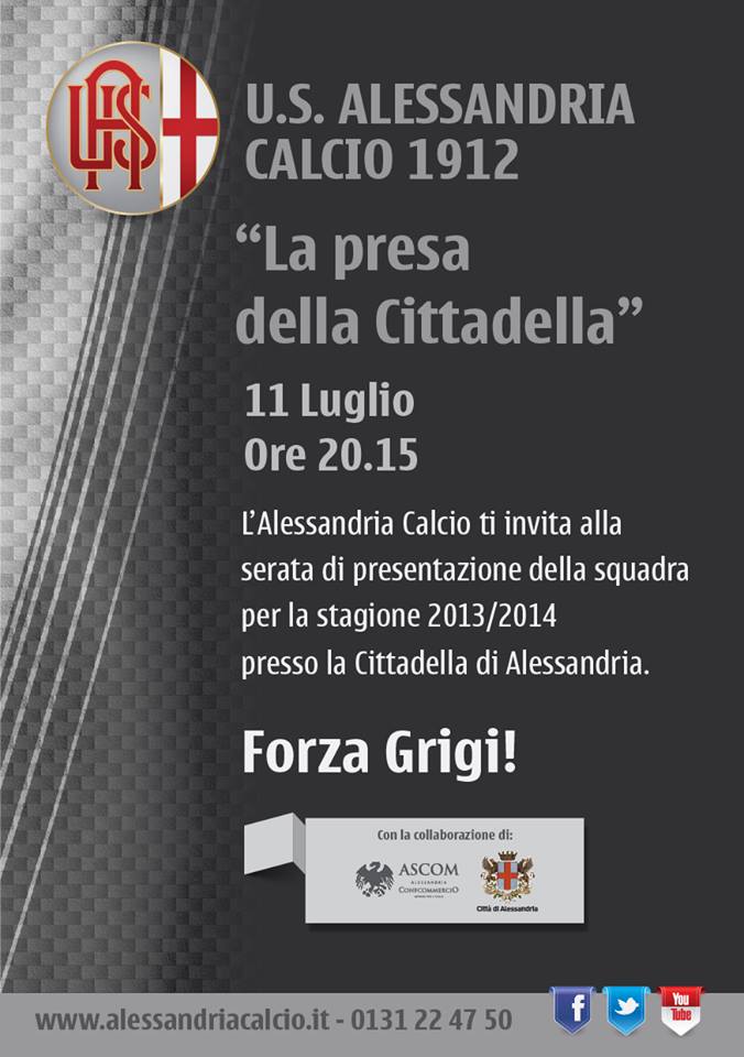 Giovedì 11 Luglio 2013 - presentazione della nuova Alessandria Calcio