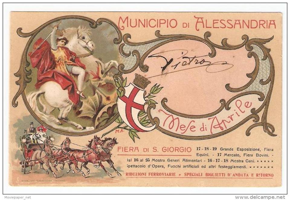 Cartolina Municipio di Alessandria - Fiera di San Giorgio 1905