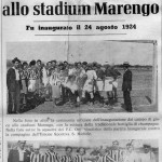 Cerimonia di inaugurazione del campo di gioco della Stadium Marengo, sotto la squadra degli Orti che, battendo il San Michele vinse la gara inaugurale.